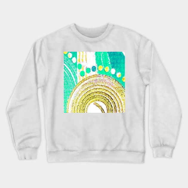 Concentric Colors Yellow & Green Crewneck Sweatshirt by sarahkathart90